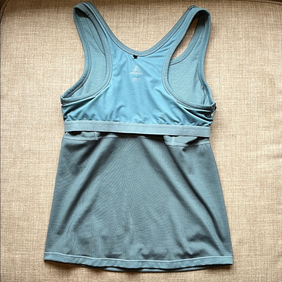 Prana Athletic Tank Top with Shelf Bra Racerback Dusty Teal L - Picture 6 of 6